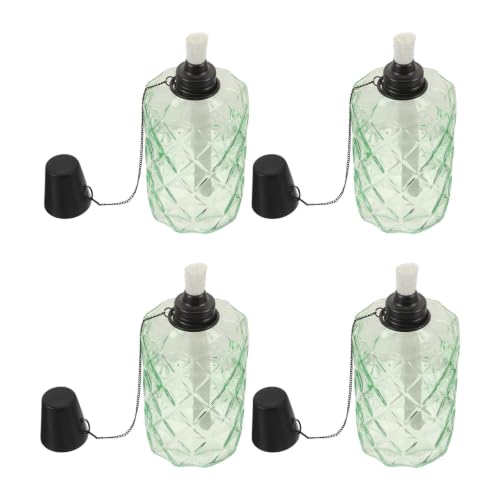 Elegante antorcha de vidrio verde de 330ml Cabilock con pabilo y apagavelas metálico