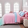 Drucon Comforter Set Queen Size for Teen Girl & Women,7 Pieces Bed in A Bag Gradient Pink Green Bedding Set (1 Comforter, 1 Flat Sheet, 1 Fitted Sheet, 2 Pillow Shams, 2 Pillowcases) #3