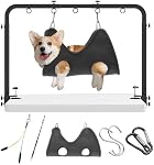 Arme de grooming réglable pour animaux de compagnie pour le tableau : 42" Hauteur & Largeur 27"-39" , la pince s'adapte jusqu'à 2.76", Inclut le hammam & 2 Nooses sans siège, station de grooming pour chiens lourds pour usage domestique, coupe d'ongles & Séchage