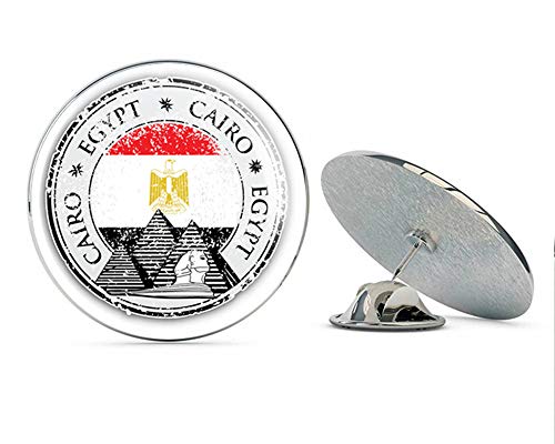 Cairo Egypt Flag Grunge Stamp Round Metal 0.75