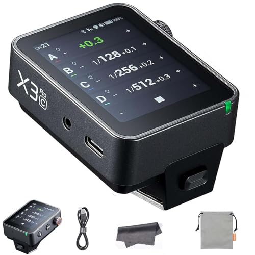 GODOX X3 PRO X3PRO-C Flash Trigger for Canon Camera, 2.4G TTL Wireless Touchscreen Transmitter,Support Bluetooth & APP Control, Shutter Control, Built-in Li-ion Battery Fast Charging (Upgrade X3-C)