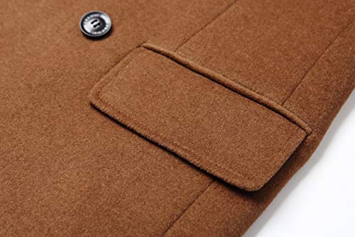 Image of Men's Premium Wool Blend Double Breasted Long Pea Coat
