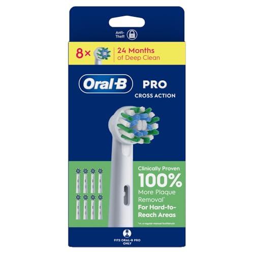 Oral B Pro Cross Action   Cabezales de cepillo de dientes, paquete de 8 unidades, adecuados para buzón