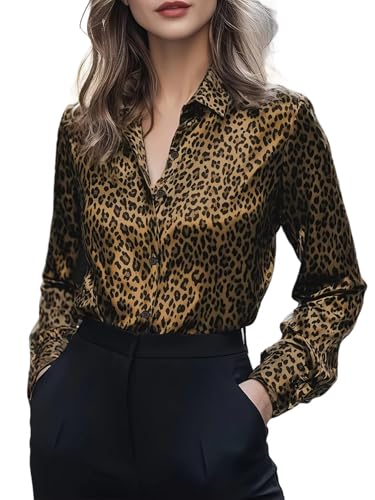 Chemisier en satin motif léopard élégant pour révéler votre féminité