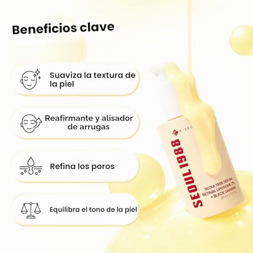 Miniatura 3 de Ksecret Seoul 1988 Suero: Liposoma De Retinal 2 Ginseng Negro, 30ml 1.01fl.Oz 58 Extracto De Ginseng Negro Suero De Retinal, Bakuchiol, Vitamina C Y 3 Péptidos Para El Cuidado De Arrugas