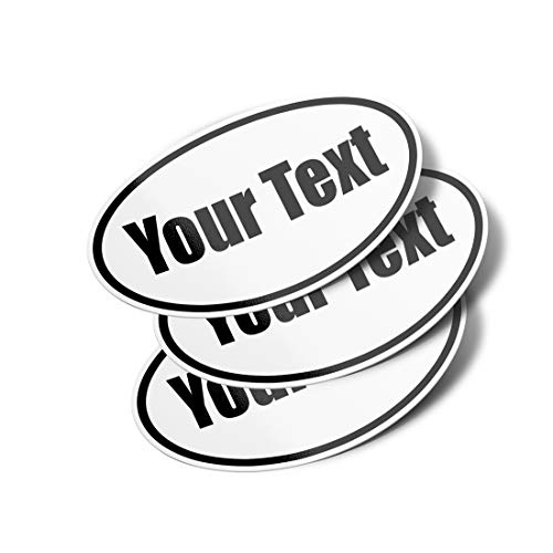 6 Inch Oval Vinyl Custom Bumper Sticker (Pack Of 3), Personalized And Waterproof 1 Line Text Custom Decal Sticker, Customizable And Self-Adhesive Custom Sticker For Car And Truck #TOP4