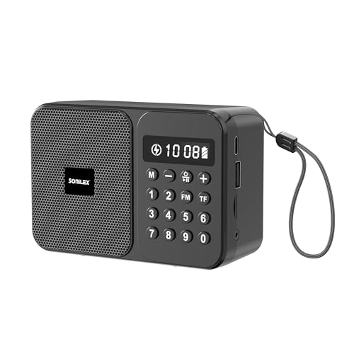 Image of Sonilex 5W Portable Bluetooth Speaker, FM Radio, Type-C (Black)