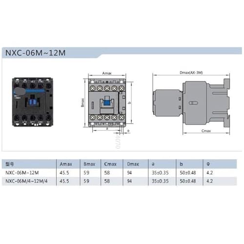 Contactor de CA de 24V NXC-06M01 para sustitución de relé NC6-0601 6A 2