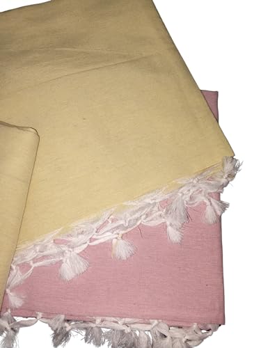 Image of Cotton Bedsheets for Single Bed, 60 x 90 inch, Pure Cotton, Breathable Fabric, Pack of 2 Pink & Yellow (Pink, 2)