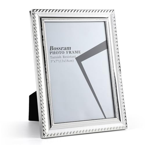 Tutee Cornice Per Foto Argento 13 x 18cm，Cornici Portafoto Da Tavolo, Adatta Per Foto E Certificati, Realizzata In Vetro Trasparente