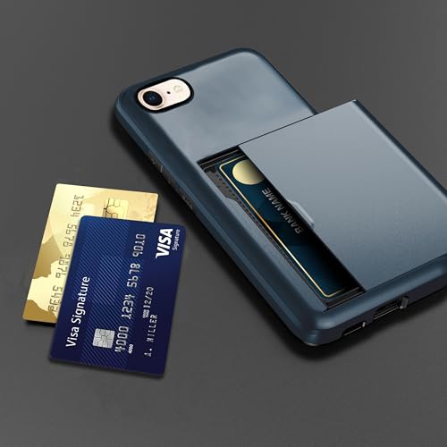 Coque portefeuille rigide hybride pour iPhone 8 et SE protégeant écran et cartes