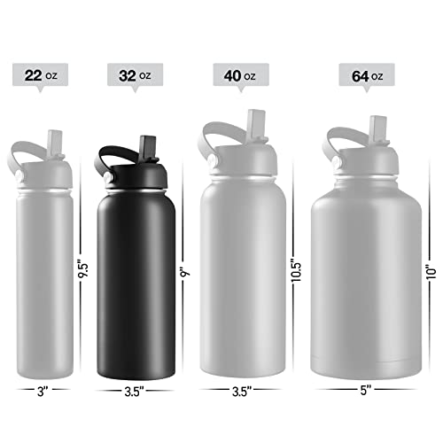 Stainless Steel Insulated Water Bottle and Travel Mug for Hot and Cold Beverages, Wide Mouth, Double Wall Insulated Hydration Sports Water Bottle for Hiking, Biking, Outdoor, 32 OZ BPA Free - Image 4
