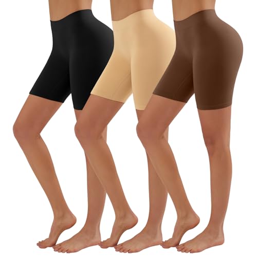 Image of YADIFEN Slip Shorts for Under Dresses Women Seamless Anti Chafing Underwear Shaping Boyshort Smooth Thigh Biker Short Panties