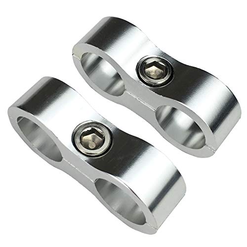 Billet Aluminum 8AN Nylon/Steel Braided Fuel Hose Tube Line Separator Divider Clamp Pliers Tools 16mm ID AN8 Fitting Adapter Generic Silver, Pack of 2