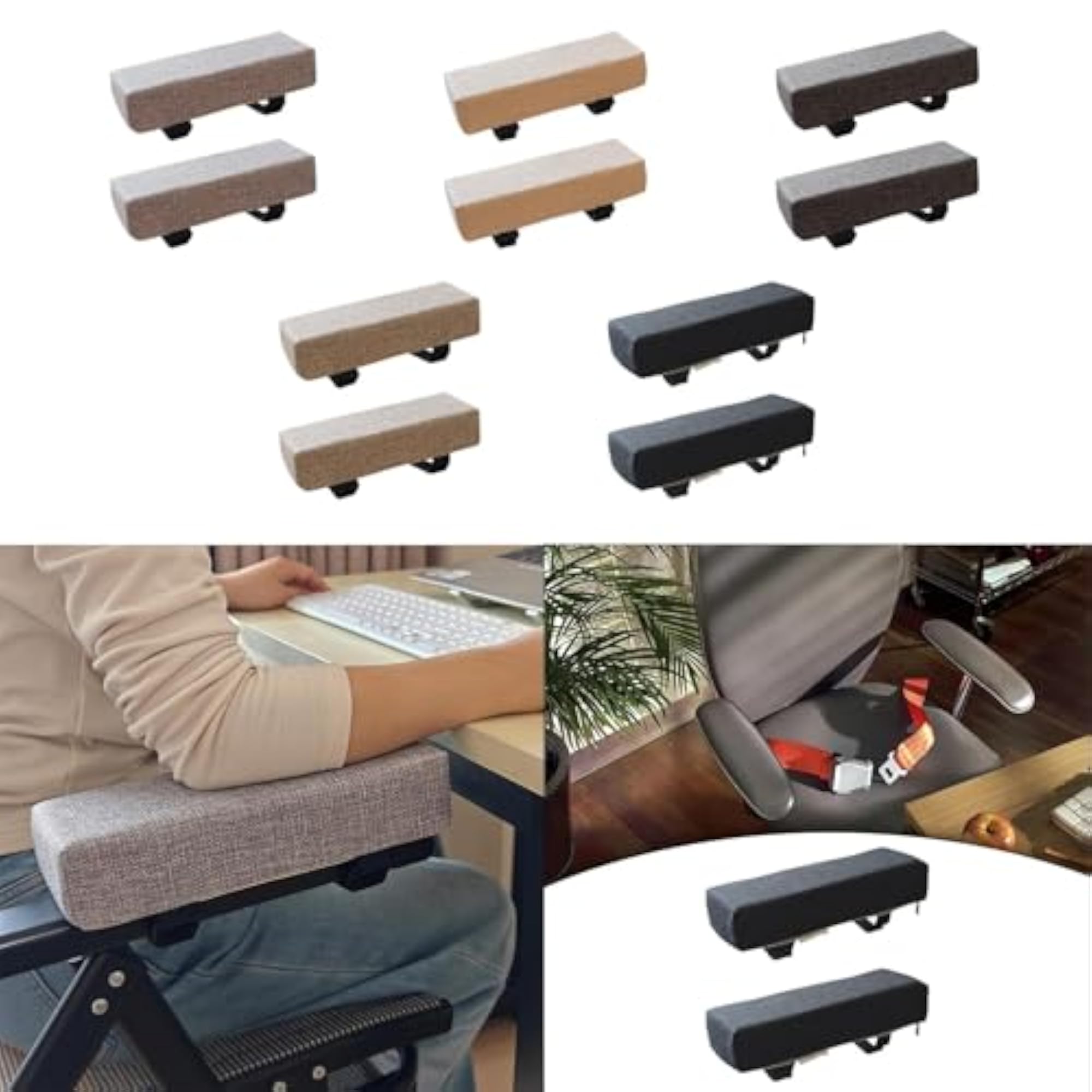 2X Removable Sponge Armrest Cushions for Gaming Chair