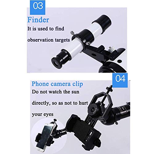 SEESEE.U Teleskope für die Astronomie, tragbares 70-mm-Refraktorteleskop für Anfänger und Kinder mit Stativ, 3-Fach… – Bild 3