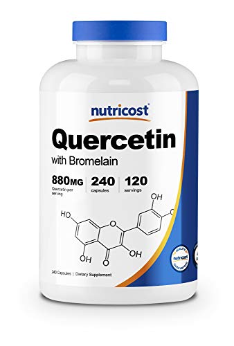 Nutricost Quercetin 880mg, 240 Veggie Capsules with Bromelain (165mg) - 120 Servings