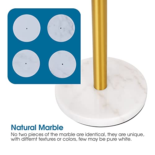 Siwil Paper Towel Holder Stand, One-Handed Ripping Paper Towel Roll Holder Countertop, Heavy Marble Base, Not Tip Over - (Marble Base, Gold) #TOP3