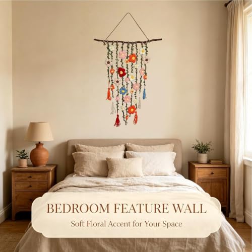 Decoración de pared tejida para dormitorios y salones con encanto bohemio 4
