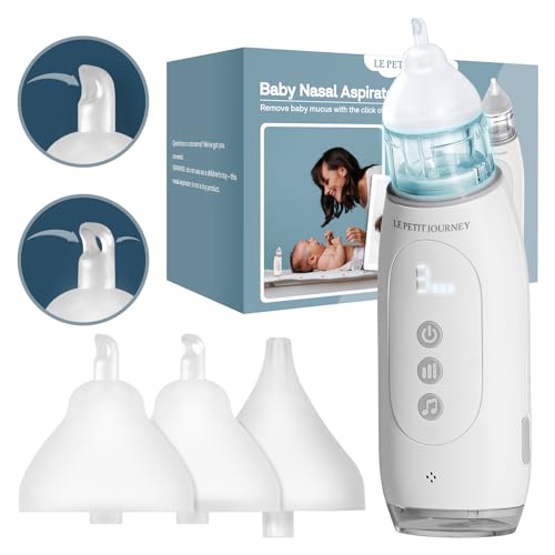 Image of 3-in-1 Nasal Aspirator for Baby with Booger Picker Tip, Electric Nose Suction for Baby, LCD Baby Nasal Aspirator, Booger Sucker for Baby & Toddler, Nose Aspirator for Babies with Music and Light