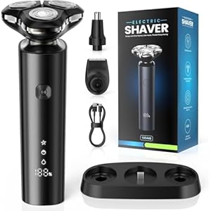ETROBOT Electric Razor for Men, 2025 Magnetic Electric Shavers, IPX7 Waterproof Wet/Dry Mens Shaver, Smart LED Display & All-in-One Charging Base with Trimmers