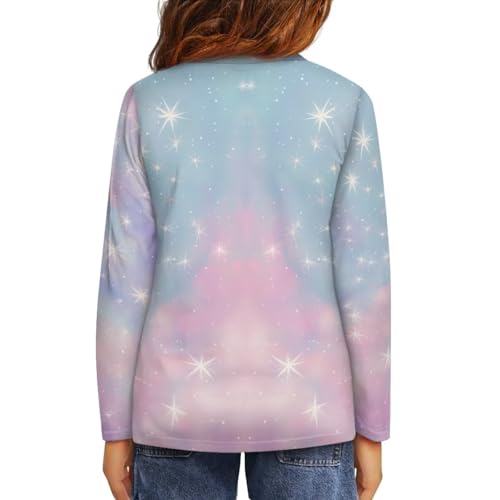Image of Girls Long Sleeve Shirts Casual Crewneck Soft T-shirts for Girls 3-16 Years Old