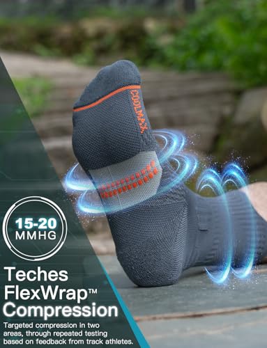 Mens Bamboo Viscose Coolmax Crew Compression Running Socks Athletic Hiking Workout Moisture Wicking Anti-Blister3