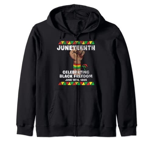 Juneteenth Celebrating Black Freedom 1865 Bandera Black History Sudadera con Capucha