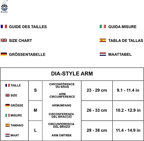 Dia-Style, Armbinde für Dexcom G6. Elastisches Band für CGM Blutzuckersensor (L (29-38 cm))