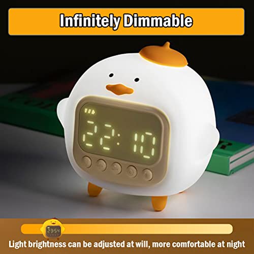 Ledholyt Cute Duck Alarm Clock Night Light, Children's Fun Duckling Wake Up Lamp, Alarm Clock, Night Light For Kids' Bedroom Decoration, Sleep Training Clock, Birthday Gift #TOP4