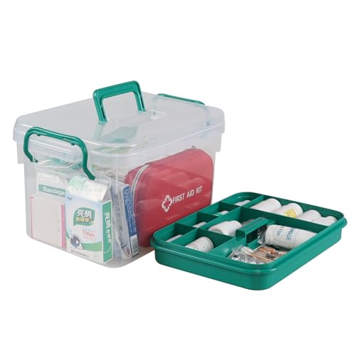 Caja de medicina con compartimentos apilables para almacenar botes altos 5