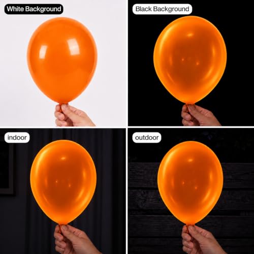 Image of 100 Pcs UV Neon Orange Balloons 12 inch Neon Party Supplies, Balloons, Glow in the Dark for Birthday, Graduation, Baby Shower,Wedding, Anniversary Valentines Party Decorations