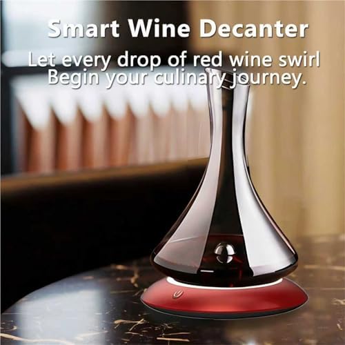 Carafe à vin électrique avec aérateur rotatif et lumière LED, capacité de 750 ml, couvercle amovible et lavable