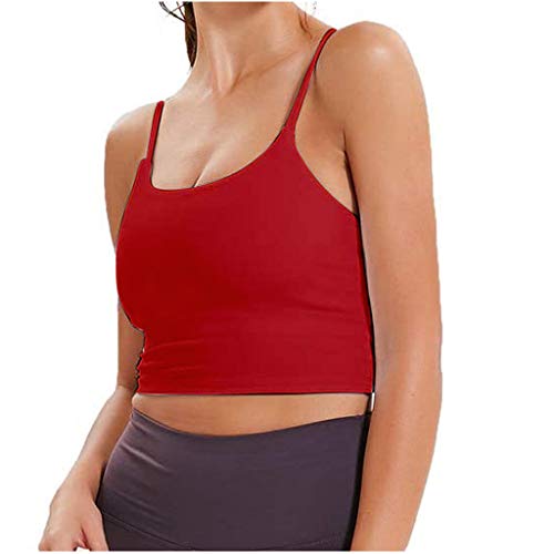FZAI Sleeveless Crop Camisole Tank Tops Sport Bra Seamless Cami Workout Shirts with Shelf Built Bra for Women/Girl Gym