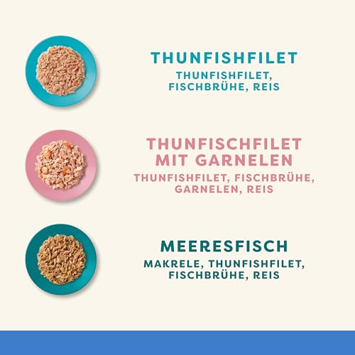 Applaws 100% natürliches Premium-Nassfutter für Katzen, Fischauswahl-Multipack in Brühe - Packung mit 12 x 156g Dosen