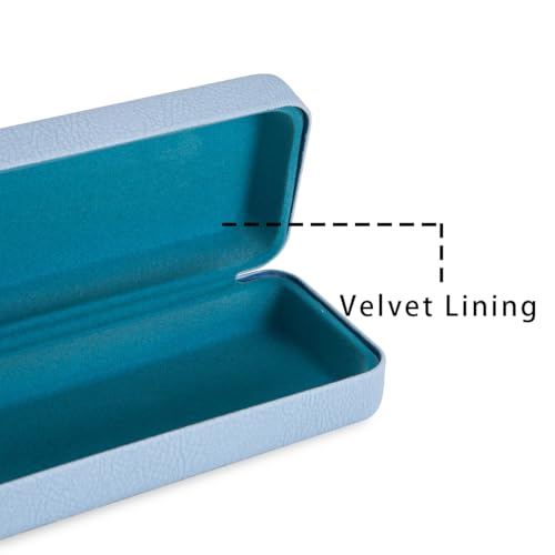 Image of TRIUMPH VISION Sunglasses Case Hard Shell Glasses Case Eyewear Eyeglasses | Sunglass Eyeglass Hard Case for Women and Men Metal PU Leather Lined Storage with Microfiber Cleaning Cloth Protection