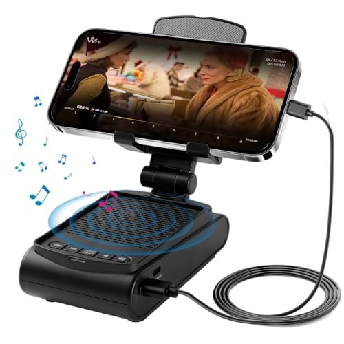 Aresrora Gifts for Men Women,Foldable Cellphone Stand with Bluetooth Speaker, Power Bank Birthday Gift Idea for Mom Dad Him Husband Cool Gadget Tech Gifts (Black)