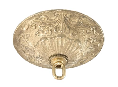 Image of B&P Lamp Heavy, Antique Style Cast Brass Ceiling Light Canopy Plate Kit, 5 1 /2 Inch Diameter