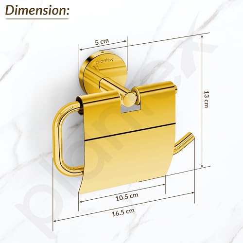 Image of Plantex 304 Grade Stainless Steel Toilet Paper Roll Holder for Bathroom /Toilet Paper Holder /Tissue Paper Roll Holder for Bathroom Accessories - Oreo (Gold)