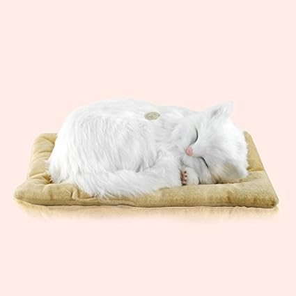 Lib Lifelike Breathing Sleeping Purring Cat Pet Belly Moves Up And Down 26x18x12cm With Mat Color 3 Amazon Co Uk