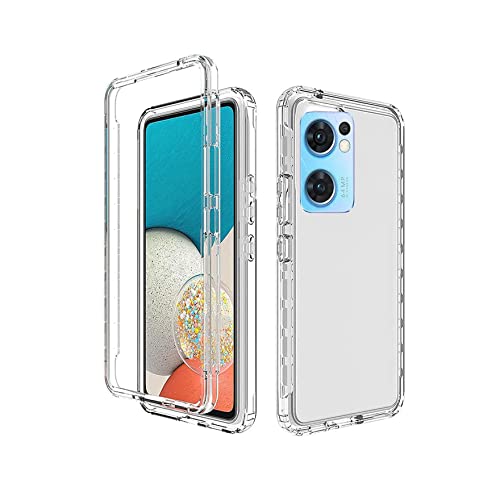 PANXIYUE Coque pour Oppo Find X5 Lite 5G,Double Antichoc PC Rigide et TPU Souple écran 360°Full Body Protection Etui Housse postuler à Oppo Find X5 Lite 5G,Transparent Cover