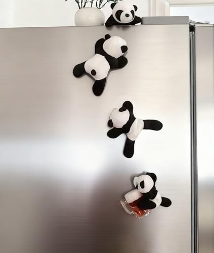 Imán decorativo de panda de peluche suave miniatura 3