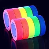 Maße: 5 m lang, 15 mm breit. Neon Klebeband UV Schwarzlicht Klebeband Gewebeband Gaffer Tape Neon, 5 Farben x 2er, (15MM x 5M) Pro Farbe