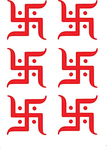 Sticker Cart Religious Vinyl Diwali Navratri Occasion Swastik Wall Sticker Size 6 X 6 Inches Pack of 6-image-39