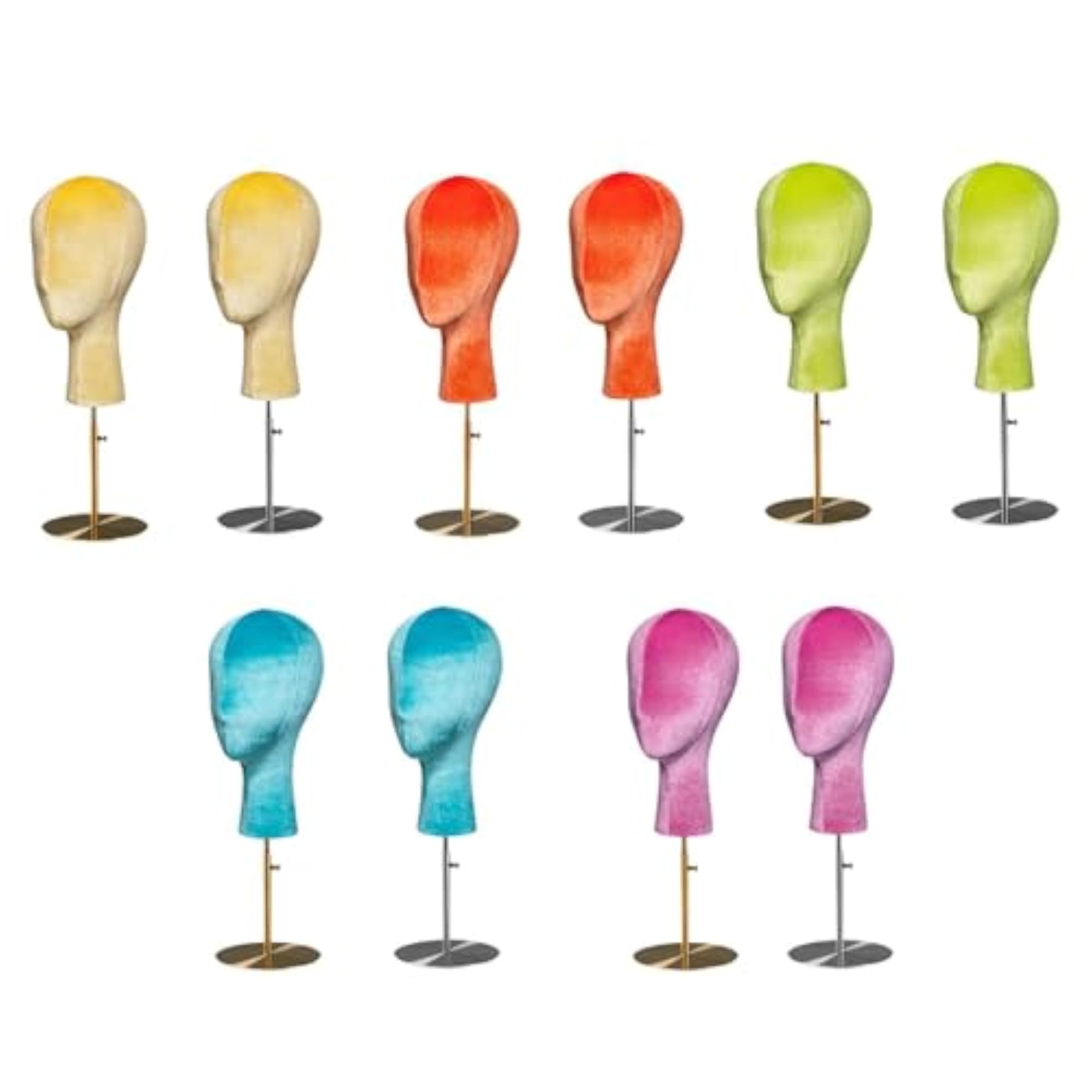 Yellow Mannequin Head Display Stand for Hats and Wigs