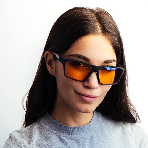 Image of Horus X • Blue Light Glasses Men Women | Blue Light Blocking Glasses for Screen Anti-Fatigue Eye Migraine | Gaming Revolution Orange