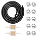 HSEAMALL Motorrad Benzinschlauch Kit, 2M Länge Kraftstoffleitungsschlauch 8mm Innendurchmesser mit 2PCS 6 mm / 8 mm Benzin Kraftstofffilter und 10PCS Schlauchschellen für Autoscooter