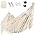 Bellzacasa Double Hammock, Heavy Duty 500 lb Load Capacity Tassels and Fishtail Knitting with Mounting Straps for Outdoor Camping Patio Balcony Beige