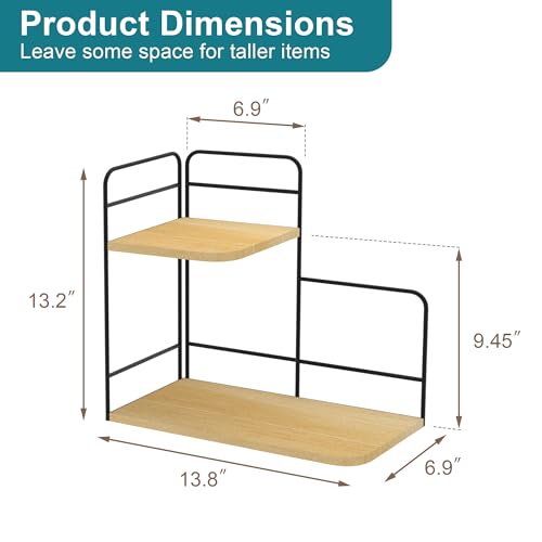 Vanfun VF0021 2-Tier Bathroom Counter Organizer, Wood Bathroom Organizer Countertop, Corner Bathroom Shelf, Corner Skincare Organizers, Makeup Organizer For Vanity Storage, Bathroom Counter Storage（Rectangle） thumb #3