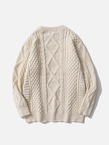 Vamtac Cable Knit Sweater Vintage Oversized Sweaters Casual Pullover Sweater2